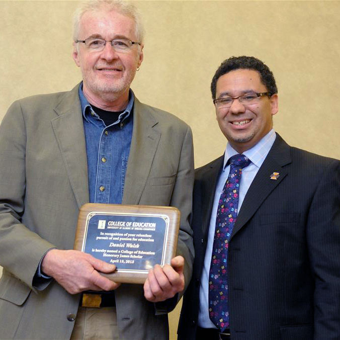 Daniel Walsh accepting the James Scholar Award