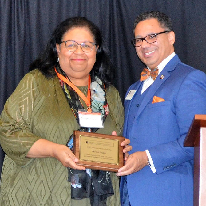 hester_suggs_2017 Hester Suggs accepts the James Scholar Honors Award