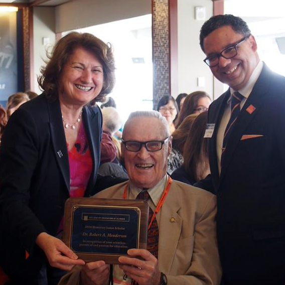 Robert Henderson accepts the James Scholar Award